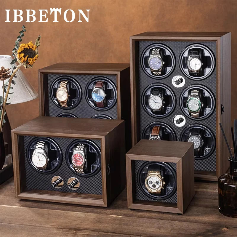 Boite Montre Bois Noyer Remontoir Automatique