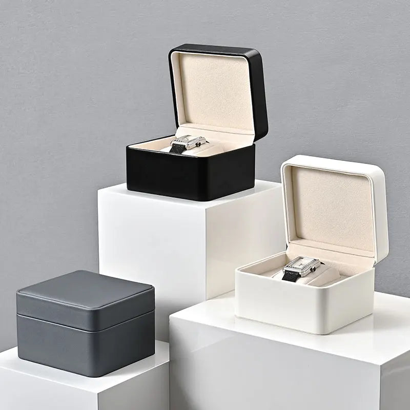 Boîte Montre Cuir Simili Écrin Compact