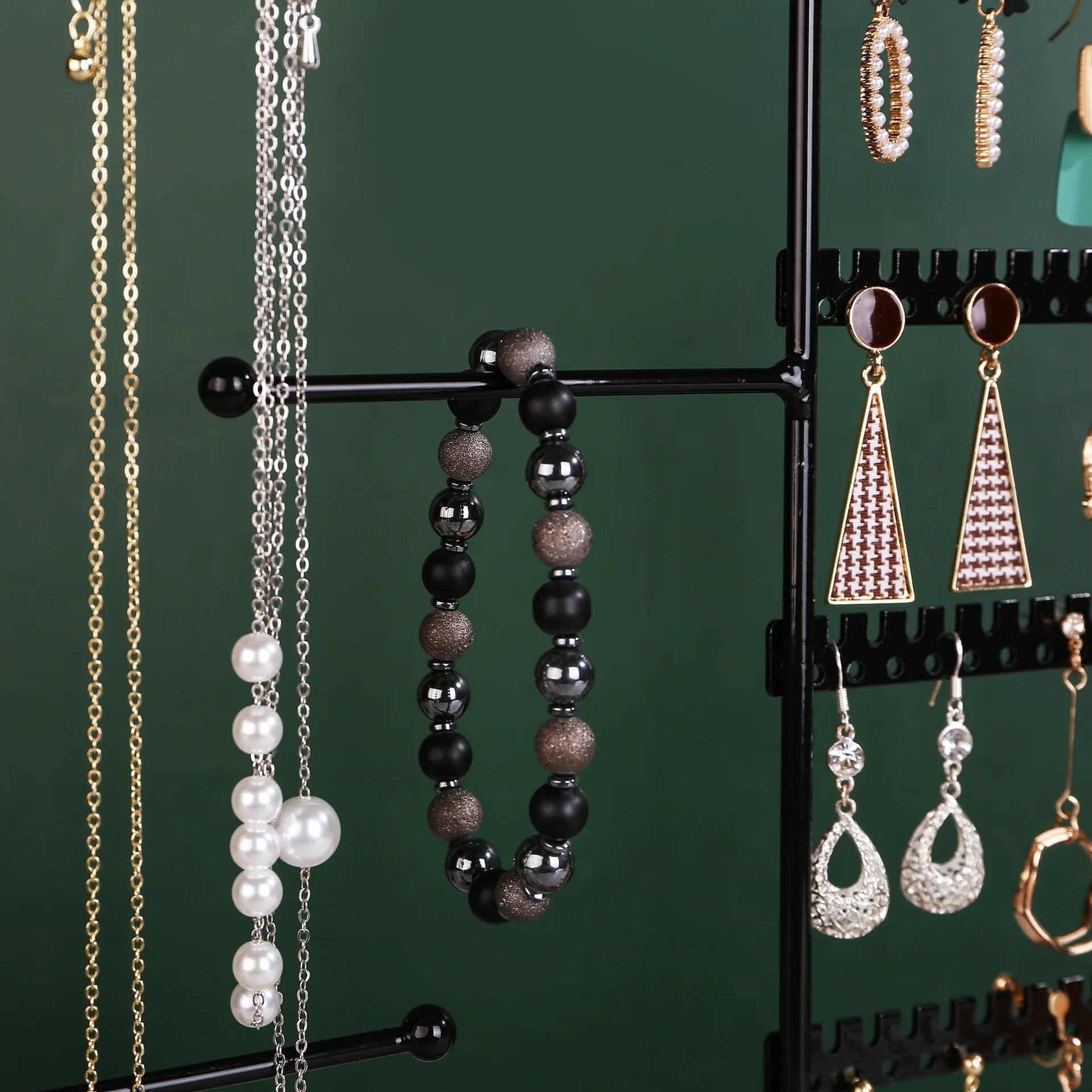 Porte Bijoux Métal Bois Arbre Multifonctionnel