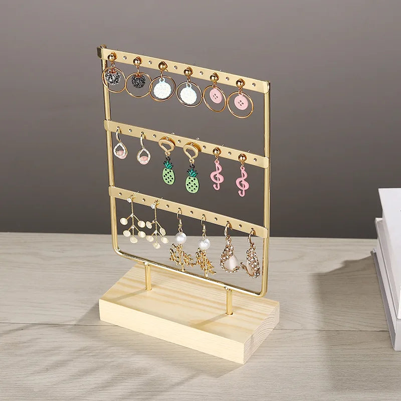 Porte Boucles d'Oreilles Bois Organisateur