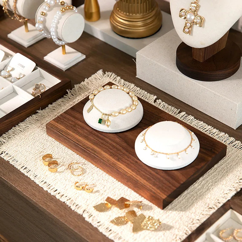Présentoir Collier Bois Hêtre Lin Magasin