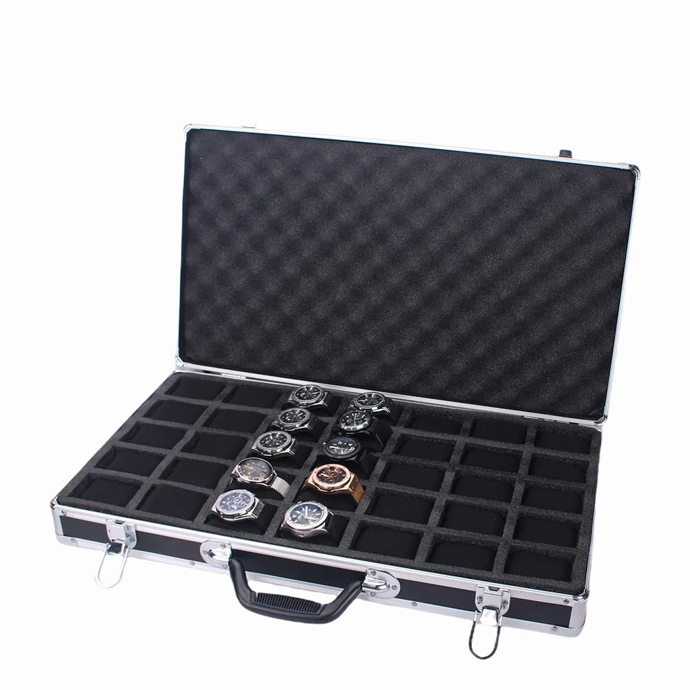 Mallette Présentoir Montres Métal Aluminium 35 Places