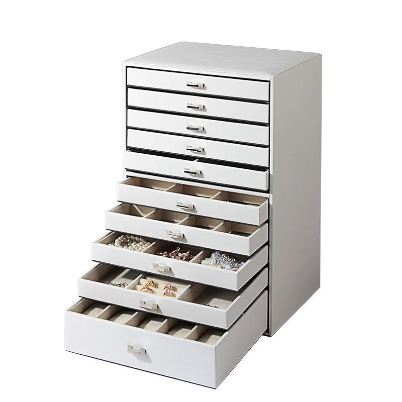 Boîte à Bijoux Velours 10 Tiroirs Organisateur