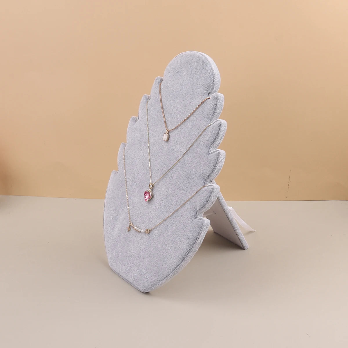Présentoir Collier Velours Feuille Plat