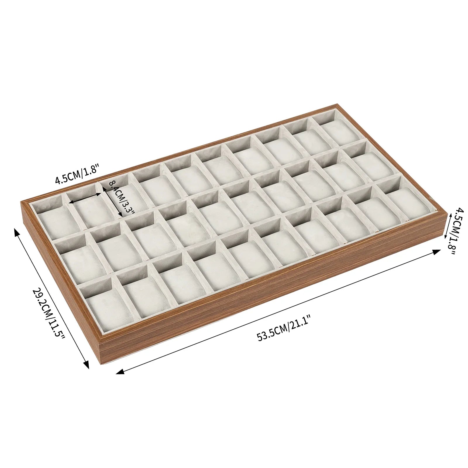 Boîte à Montres Bois MDF 30 Compartiments Velours