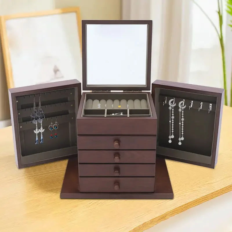 Boîte à Bijoux Bois Vintage Modulable Luxe