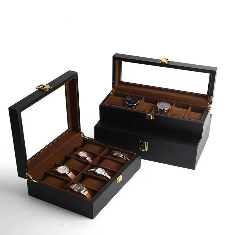 Boîte à Montres Simili Cuir Velours Vitrine