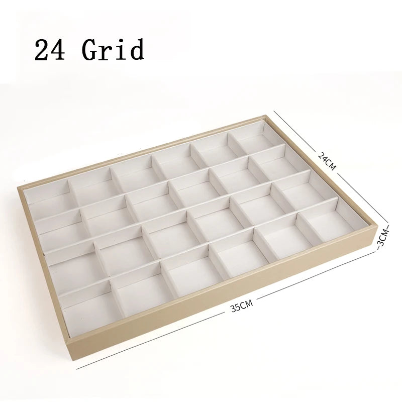 Plateau Bijoux Cuir Empilable Séparateurs Modulaire