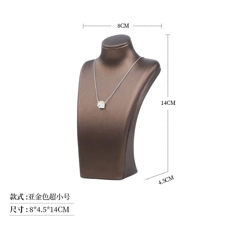 Présentoir Collier Simili Cuir Buste Rotatif