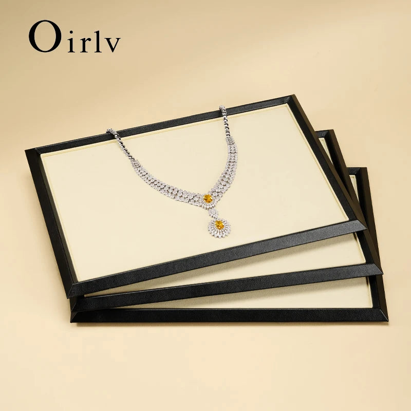 Plateau Cuir Collier Montre Bague Bracelet Rangement