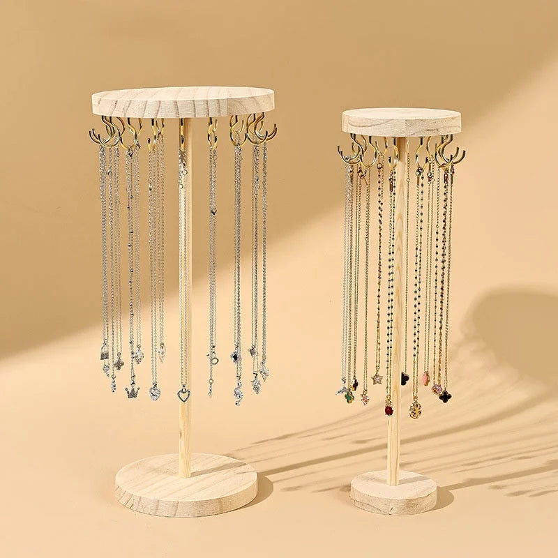 Présentoir Bois Rotatif Tour Collier Bracelet