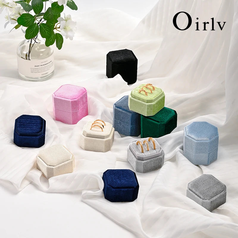 Boite Bagues Velours Mariage 3 Compartiments