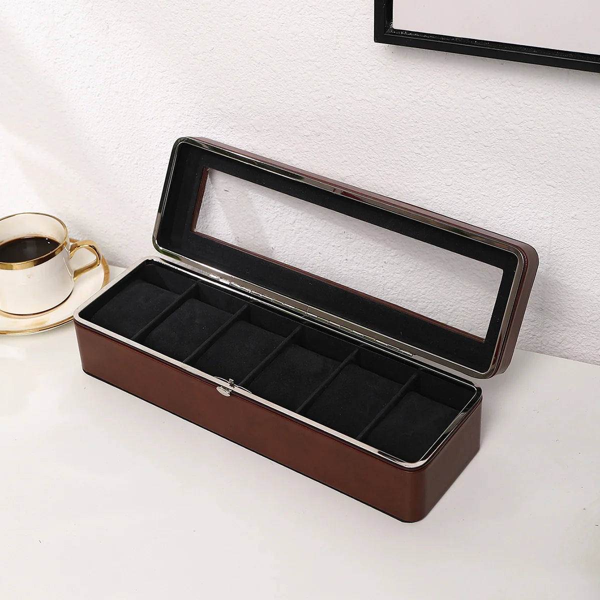 Boîte Montres Cuir Voyage 6 Emplacements Premium