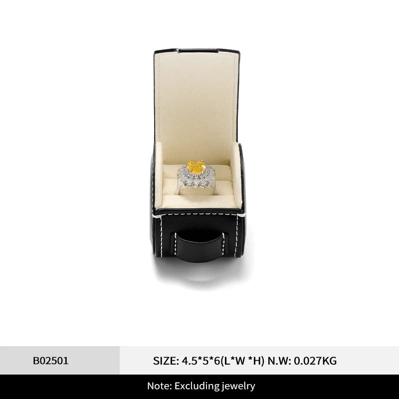 Boite Bague Cuir Portable Voyage Rangement