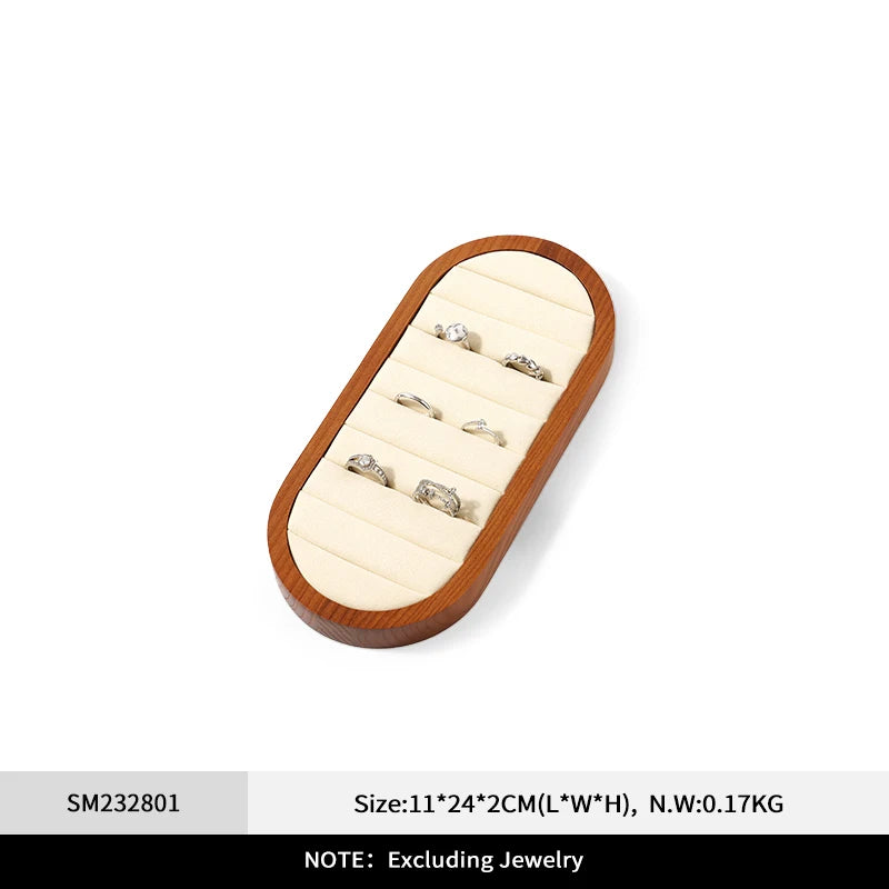 Présentoir Bijoux Bois Beige Collier Multifonctions