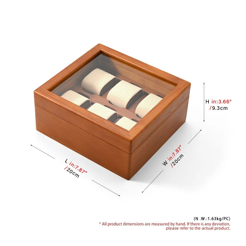 Boite Montre Bois Verre 6 Emplacements Anti Poussière