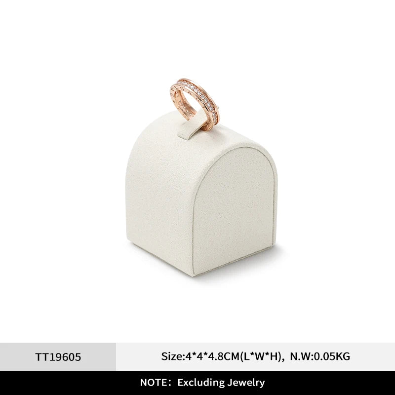 Présentoir Bijoux Velours Beige Bague Collier