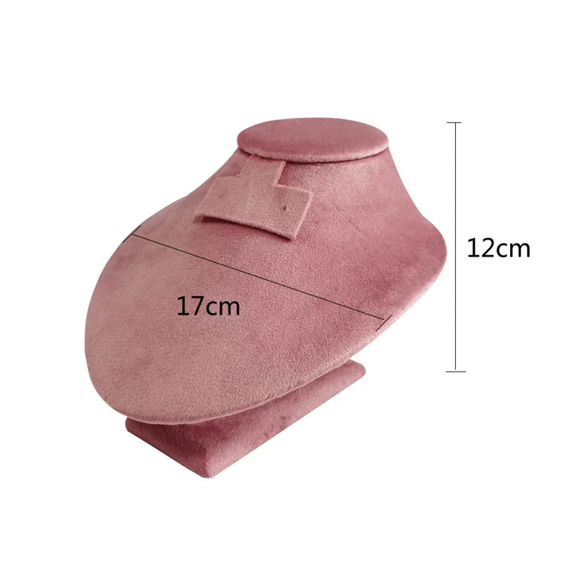 Présentoir Collier Velours Ras de Cou Rose