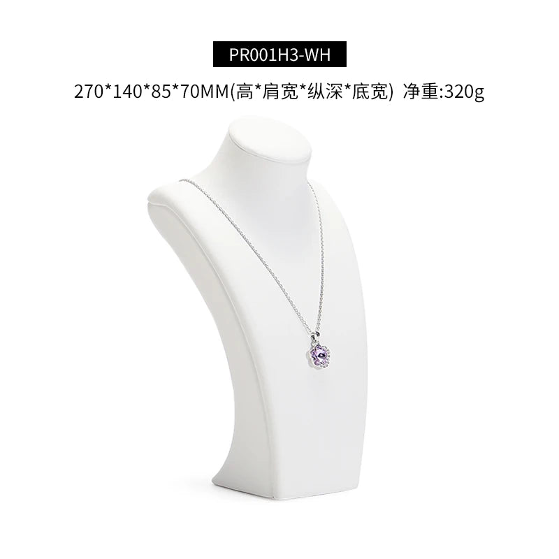 Présentoir Collier Simili Cuir Buste Rotatif