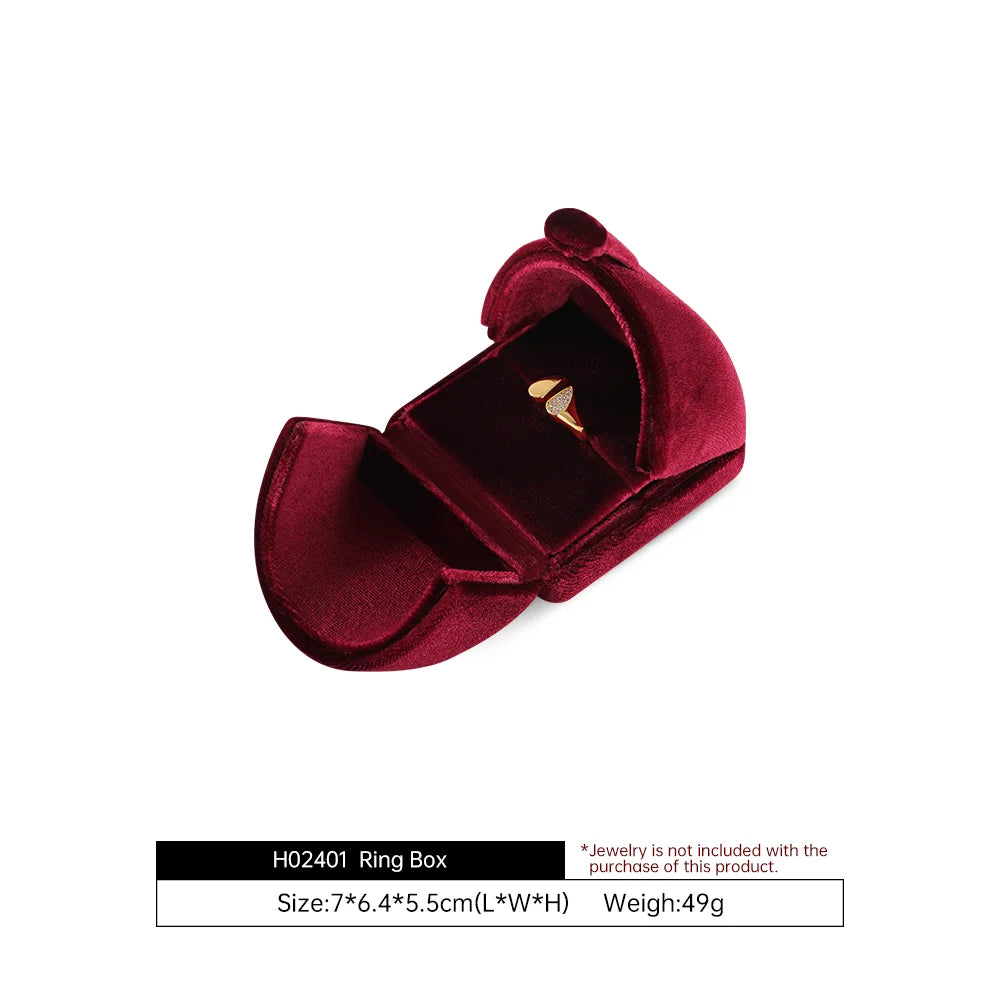 Boîte à Bijoux Velours Mariage Fiançailles Premium