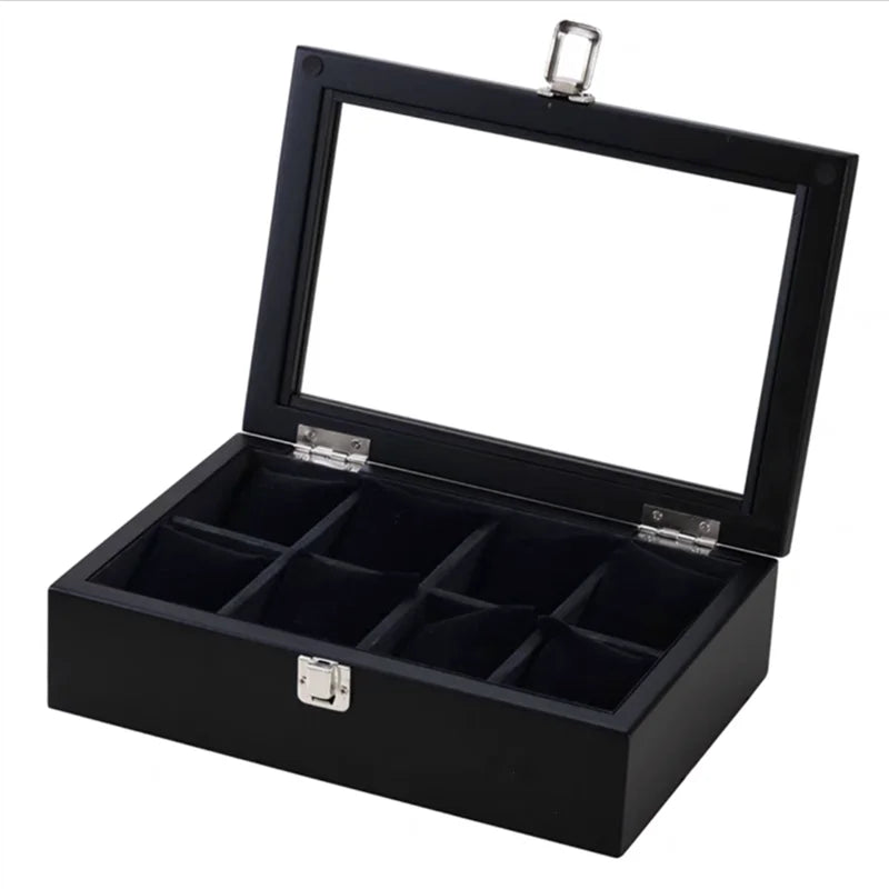Boîte Montre Bois 8 Emplacements Vitrine