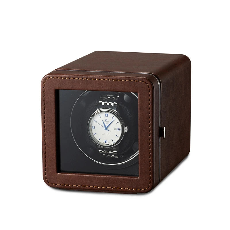 Remontoir Montre Cuir Rotatif Automatique Vertical