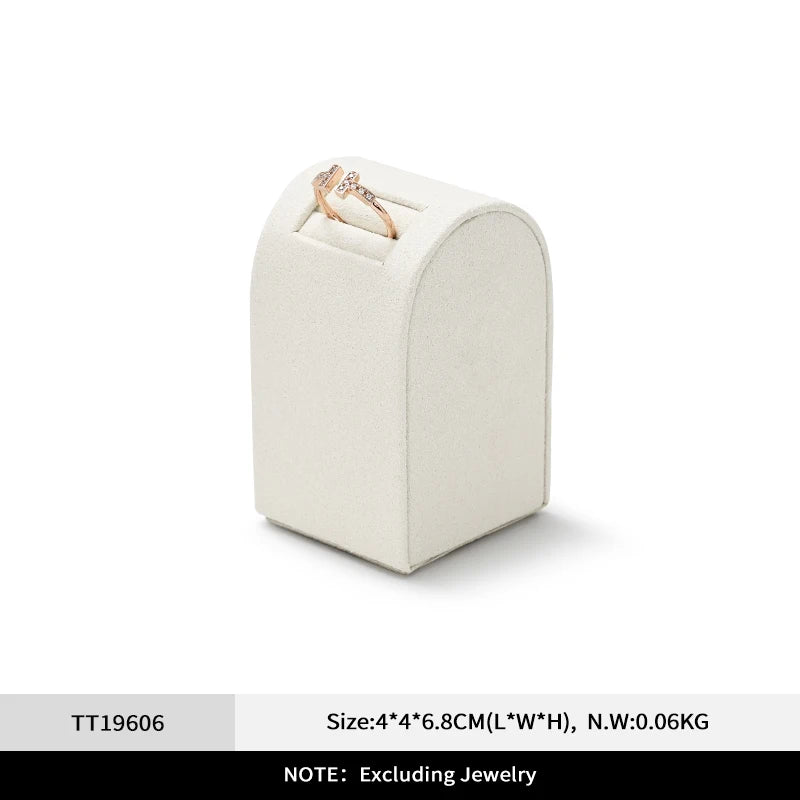 Présentoir Bijoux Velours Beige Bague Collier