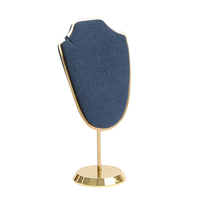 Présentoir Collier Velours Métal Doré Trompette