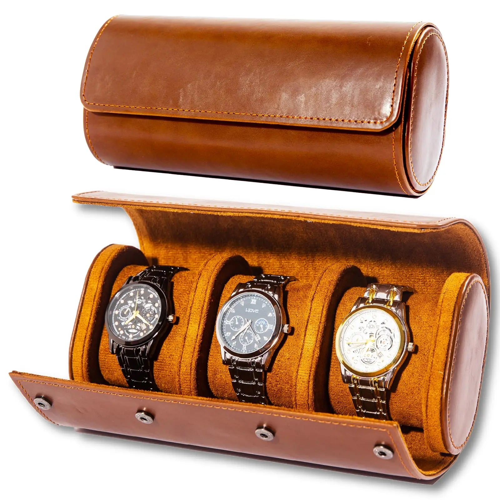 Étui Montre Cuir Voyage Artisanal Texture