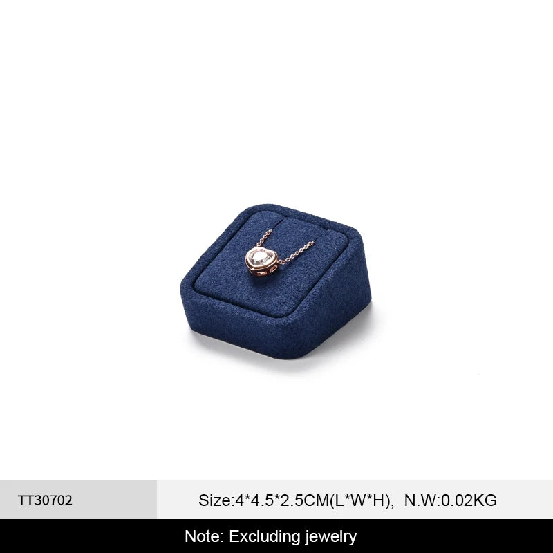Présentoir Bijoux Microfibre Bleu Magasin