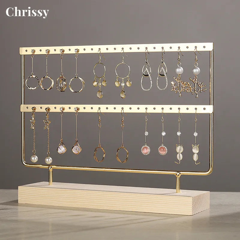 Porte Boucles d'Oreilles Bois Organisateur