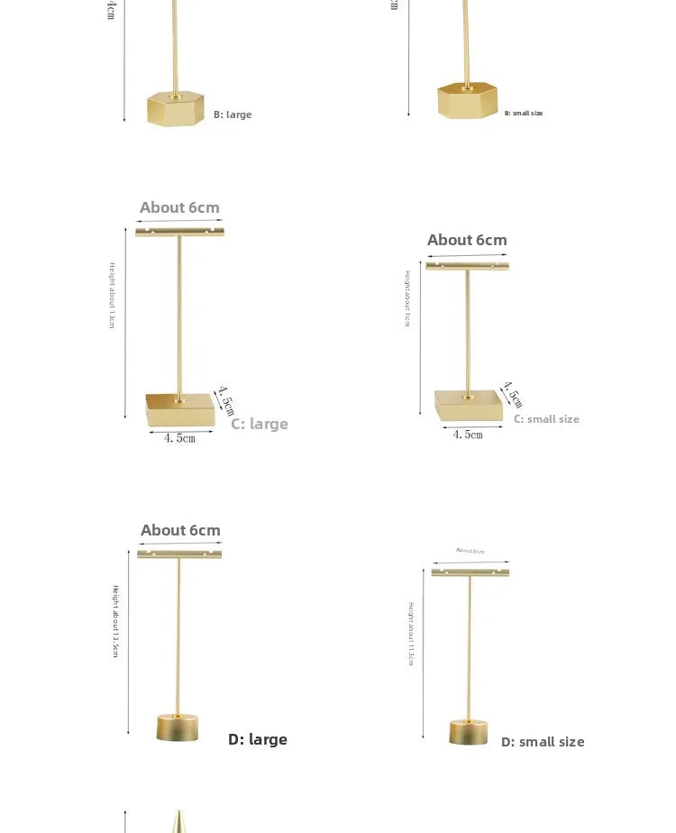 Présentoir Bijoux Métal Doré Élégant