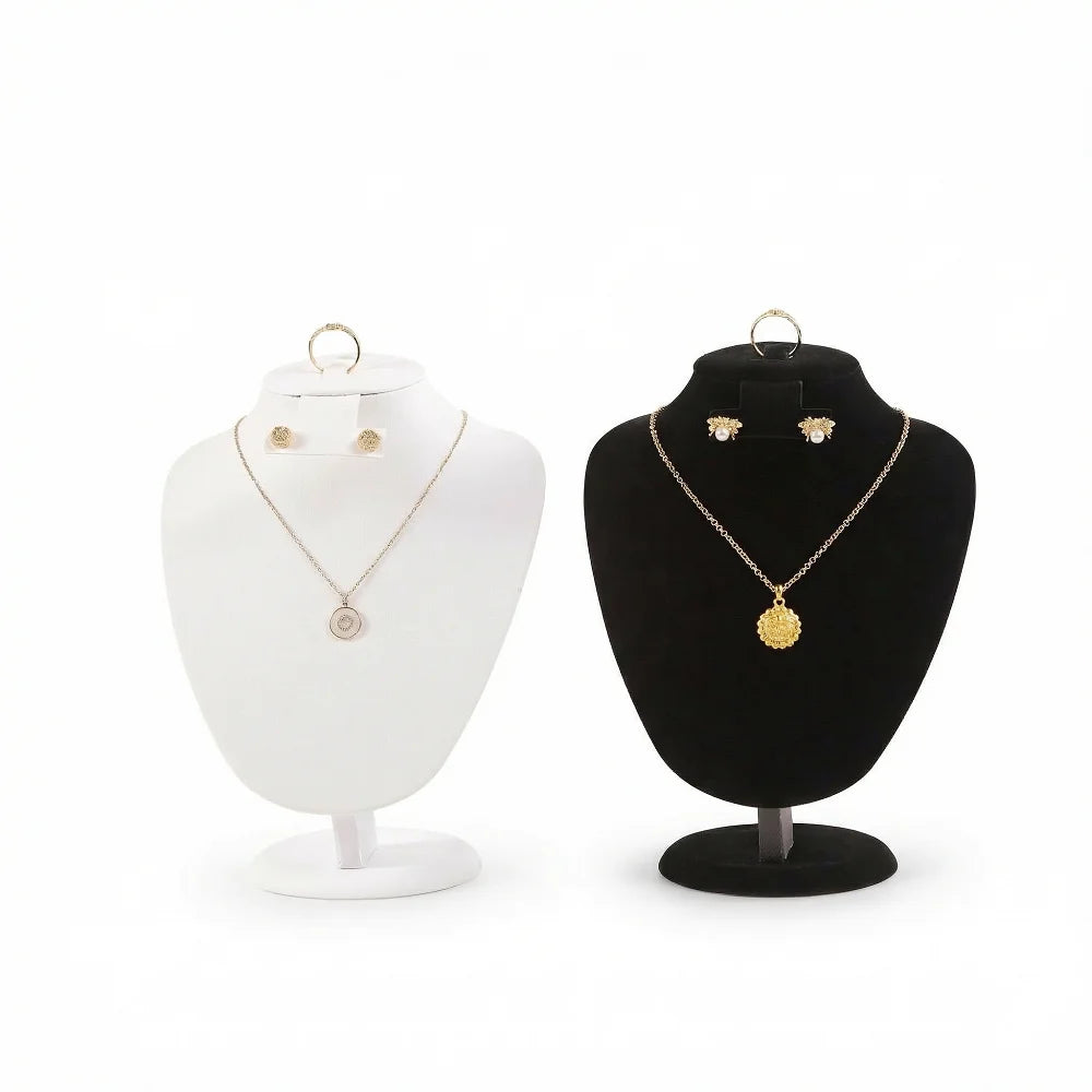Présentoir Collier Velours 22cm Noir Blanc