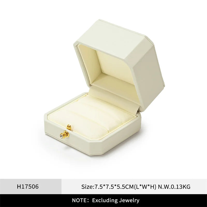Boîte Bague Velours Simple Double Demande Mariage