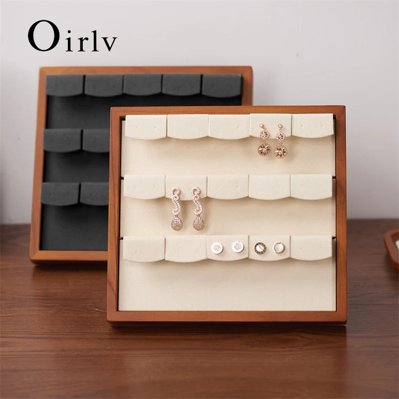 Présentoir Boucle d'Oreille Bois Premium Or
