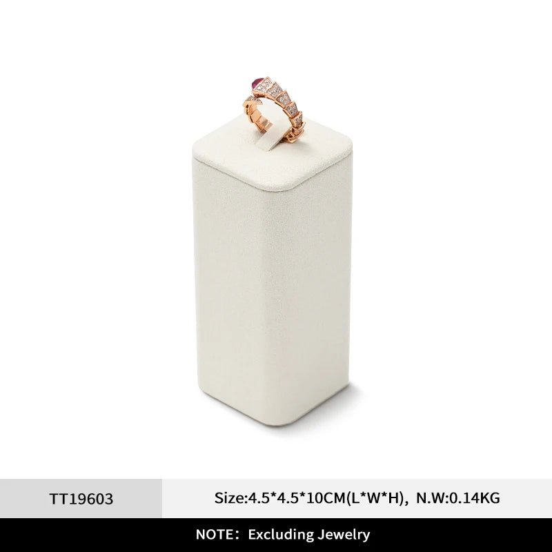 Présentoir Bijoux Velours Beige Bague Collier