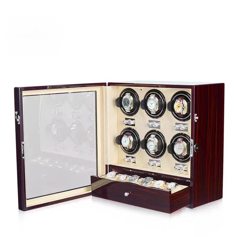 Coffre Fort Montre Bois 6 Remontoirs Vertical Luxe