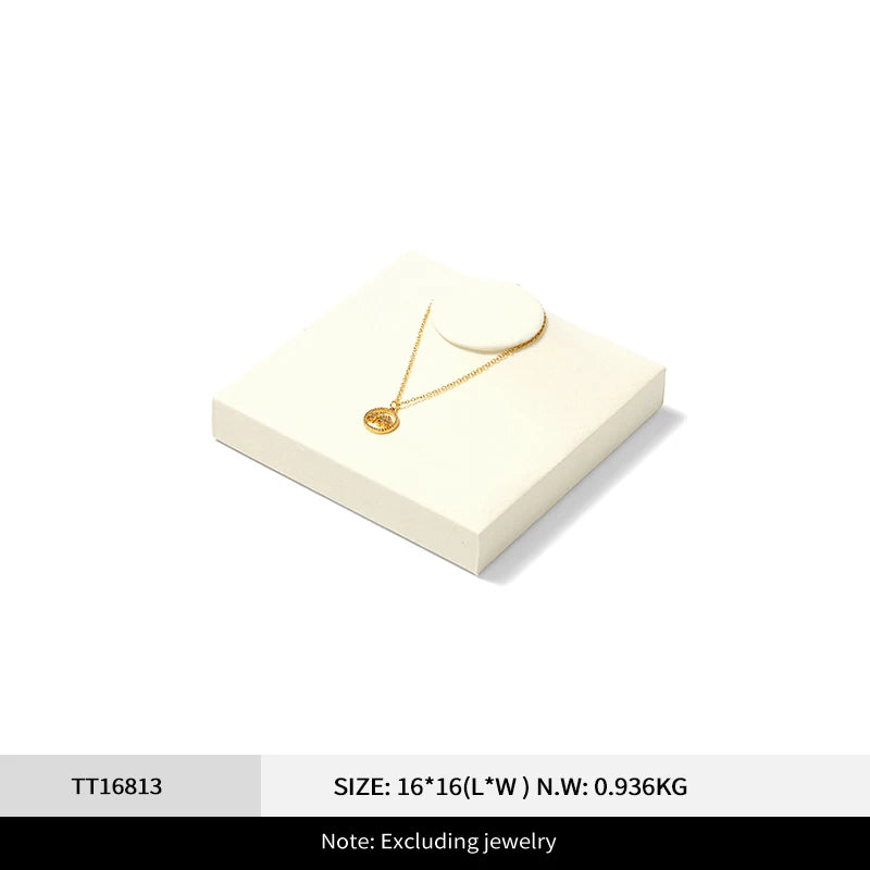 Présentoir Bijoux Velours Beige Comptoir Vitrine