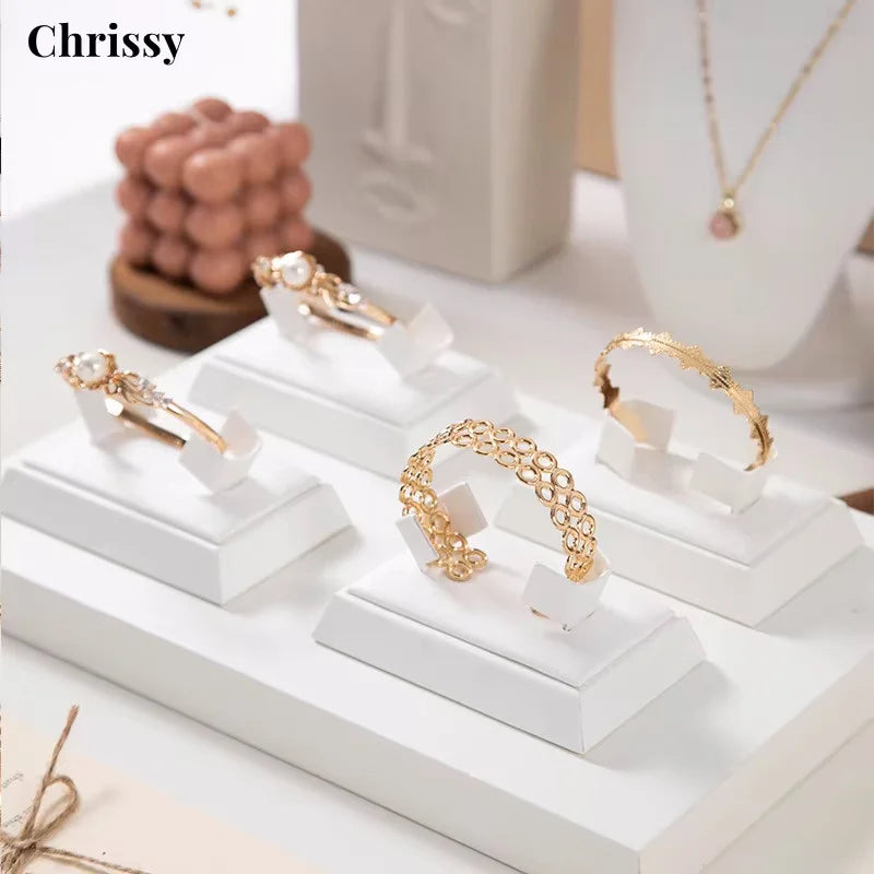 Buste Bijoux Cuir Blanc Mannequin Multifonction