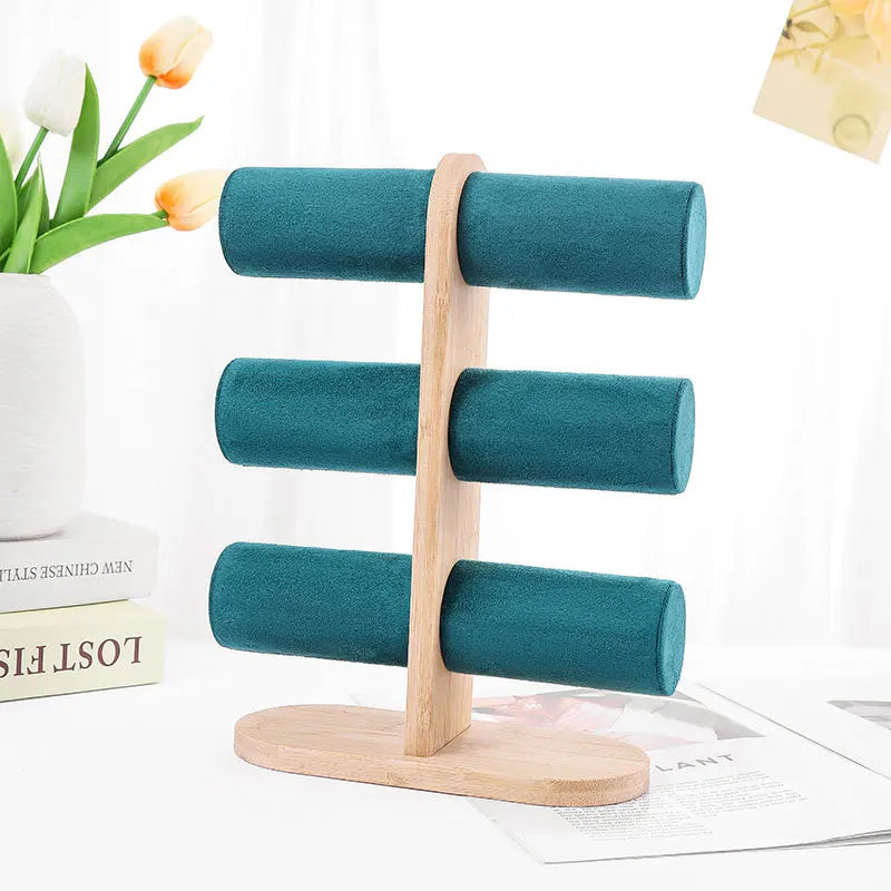 Présentoir Bois 3 Couches Bracelet Montre Chaîne