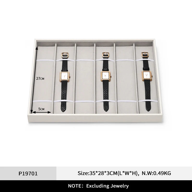 Plateau Montre 6 Emplacements Cuir Velours
