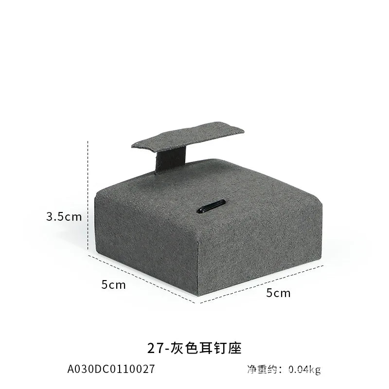 Présentoir Bijoux Microfibre Gris Vitrine