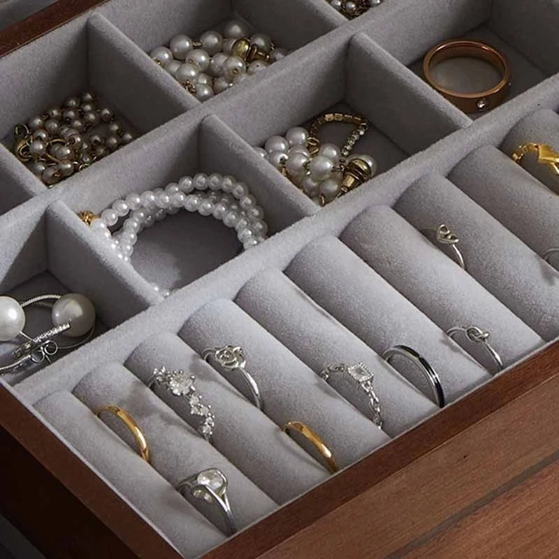 Boîte Bijoux Bois Ancienne Serrure Clé