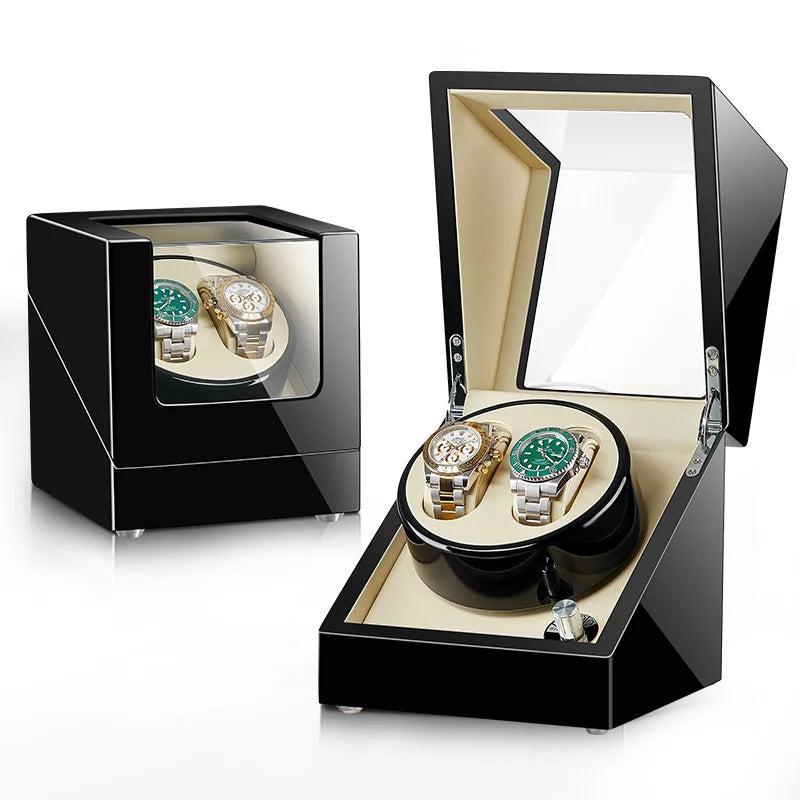 Mallette Bijoux Cuir Remontoir Montre 4+6 Rotatif