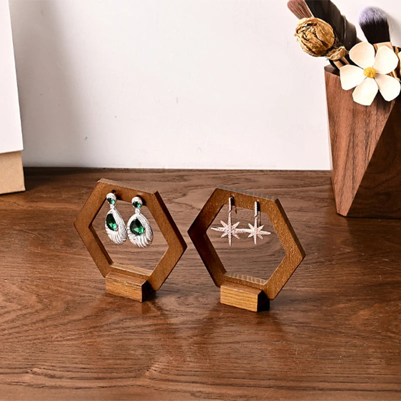 Présentoir Boucle d'Oreille Bois Suspendu Élégant