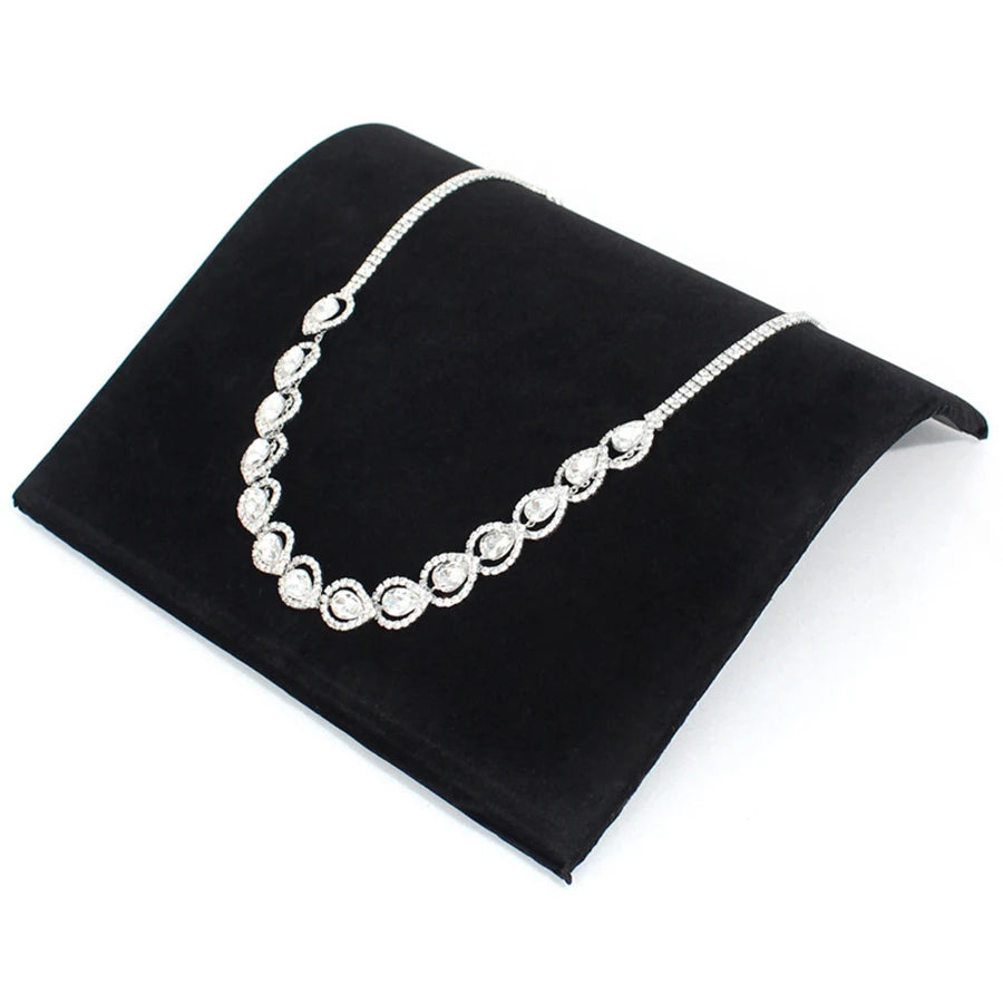 Présentoir Collier Vitrine Velours Noir Premium
