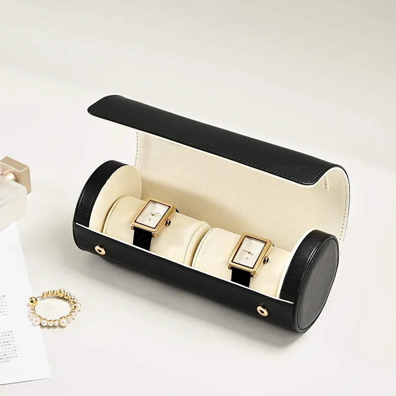 Étui Montre Cuir Voyage Multifonction Compartiment
