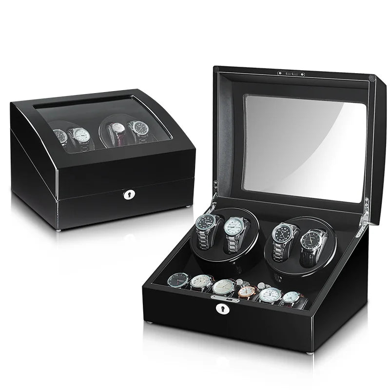 Mallette Bijoux Cuir Remontoir Montre 4+6 Rotatif