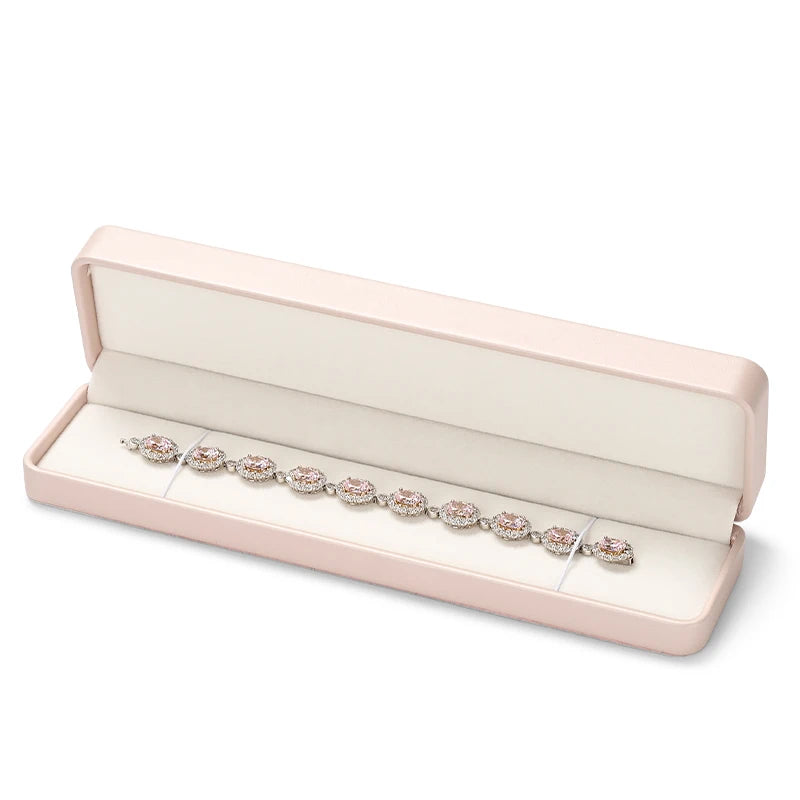 Boite Bijoux Cuir Rose Coffret Bague Collier
