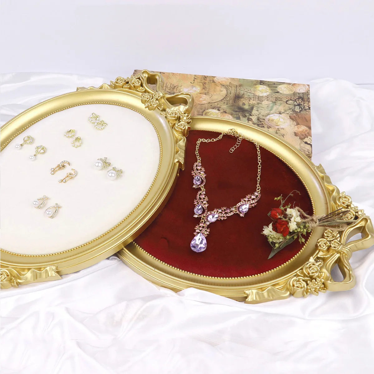 Plateau Bague Velours Cadre Vitrine